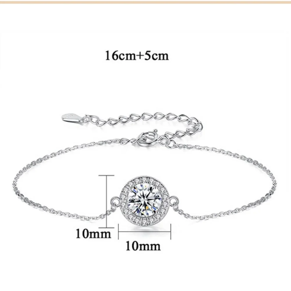Certified 1ct. t.w. Moissanite Diamond Halo Bracelet NEW - Picture 6 of 9
